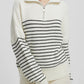 Striped Half Zip Long Sleeve Sweater