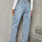 Asymmetric Waist Jeans with Pockets
