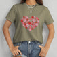 Heart Round Neck Short Sleeve T-Shirt