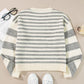 Striped Round Neck Dropped Shoulder Sweater