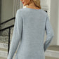 Slit Decorative Button Square Neck T-Shirt