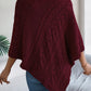 Cable-Knit Openwork Three-Quarter Sleeve Sweater