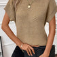 Solid Color Turtleneck Short Sleeve Sweater