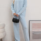 Mock Neck Long Sleeve Top and Pants Sweater Set