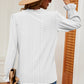 Eyelet V-Neck Flounce Sleeve T-Shirt