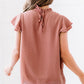 Polka Dot Smocked Flutter Sleeve Blouse
