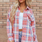 Plaid Button Up Long Sleeve Shacket