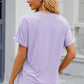 Eyelet Notched Short Sleeve T-Shirt