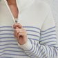 Striped Half Zip Long Sleeve Sweater