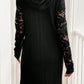 Lace Patchwork Long Sleeve Hooded Dress