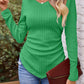 Full Size Ruched V-Neck Long Sleeve T-Shirt