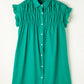 Collared Neck Flounce Sleeve Dress