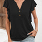 Notched Cap Sleeve T-Shirt