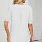 Eyelet Notched Short Sleeve T-Shirt