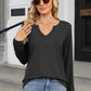 Notched Long Sleeve T-Shirt