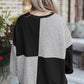 Contrast Half Button Long Sleeve Sweatshirt