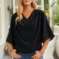 Cowl Neck Three-Quarter Sleeve Blouse