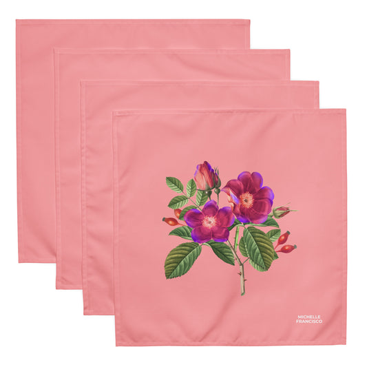 Purple and Red Roses Napkin Set