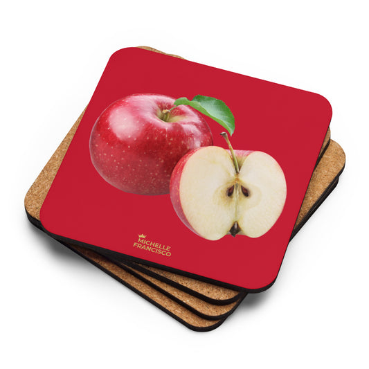 Red Apples Cork-back Coaster