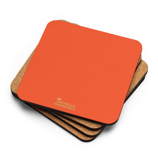 Outrageous Orange Cork-back Coaster