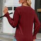 V-Neck Flounce Sleeve T-Shirt