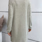 Ribbed Collared Neck Long Sleeve Dress