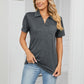 Curved Hem Johnny Collar Polo Shirt