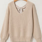 Tied Back V-Neck Long Sleeve Sweater