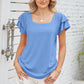 Square Neck Flutter Sleeve T-Shirt