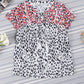 Leopard Tassel Tie Short Sleeve Top