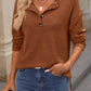 Half Button Long Sleeve T-Shirt