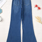 Elastic Waist Bootcut Jeans with Pockets