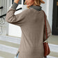 Slit Mock Neck Long Sleeve T-Shirt