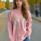 Sequin Bow Round Neck Long Sleeve Sweater