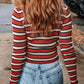 Striped Round Neck Long Sleeve Top