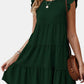 Ruffled Round Neck Cap Sleeve Mini Dress