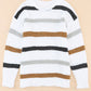 Striped Round Neck Dropped Shoulder Sweater