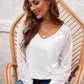 Sheer Striped V-Neck Top