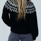 Contrast Turtleneck Long Sleeve Sweater