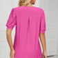 Eyelet Notched Short Sleeve T-Shirt