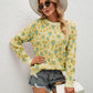 Heart Round Neck Dropped Shoulder Sweater