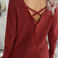 Crisscross Back Boat Neck Sweater