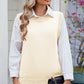 Buttoned Round Neck Sweater Vest