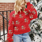 Reindeer Round Neck Long Sleeve Sweater