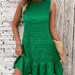 Textured Tied Round Neck Sleeveless Dress