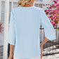 Notched Half Button T-Shirt