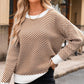 Striped Round Neck Long Sleeve Sweater