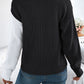 Two-Tone V-Neck Long Sleeve Sweater