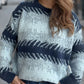 Contrast Round Neck Dropped Shoulder Sweater