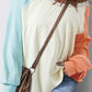 Color Block Round Neck Long Sleeve T-Shirt